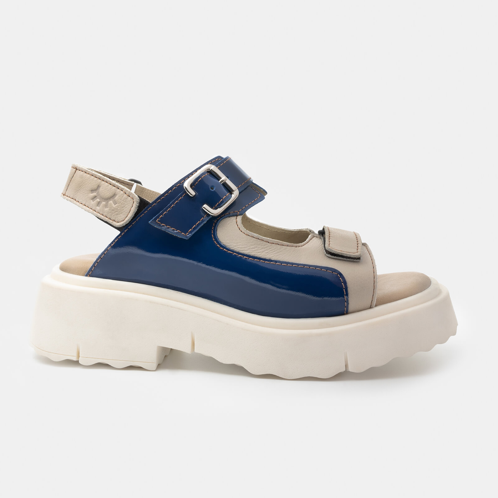 Sandalia Furtiva Mykonos Blanco y Azul